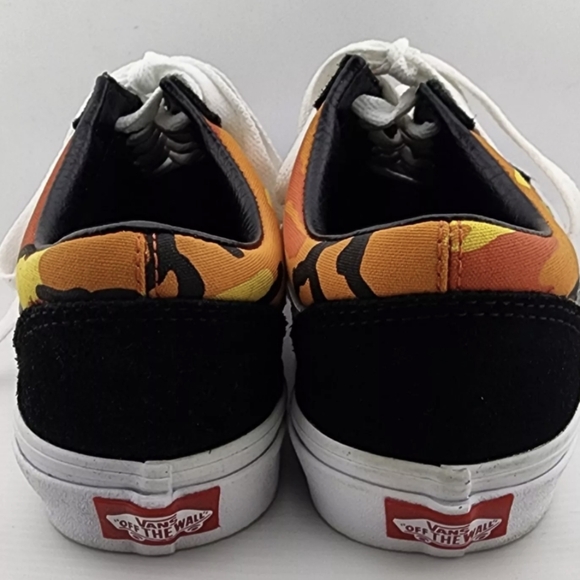 Vans Old Skool Pop Camo Spicy Orange & Black Skateboard Shoes - M 9 W 10.5 NWT - Picture 3 of 7
